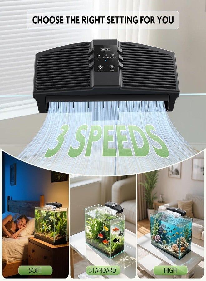 مروحة تبريد حوض السمك من بايزو، مروحة تبريد لحوض السمك بثلاث سرعات، مبرد مياه لحوض سمك الأكسولوتل وأسماك البيتا، 7 واط - Image 5